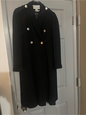 Saville Black Double-Breasted Trench Coat